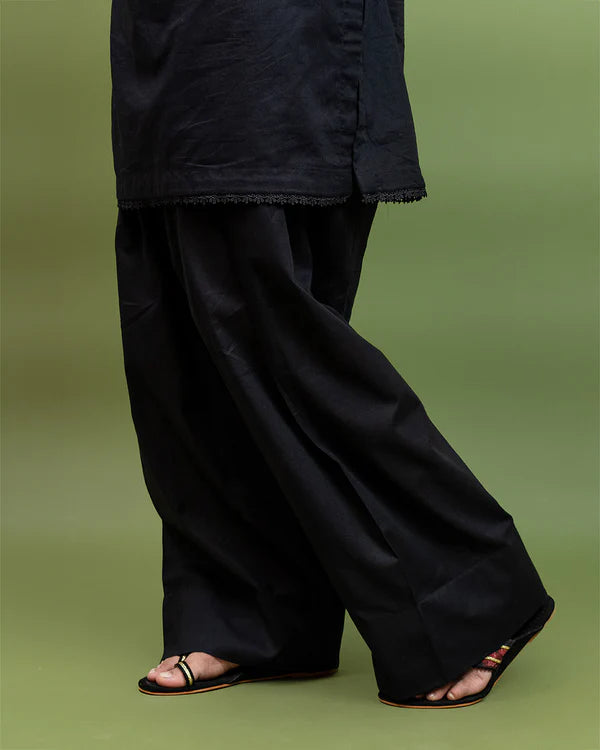 Binaf - Bottoms - Black Farshi Shalwar - B1