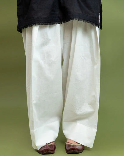 Binaf - Bottoms - White Shalwar - W1