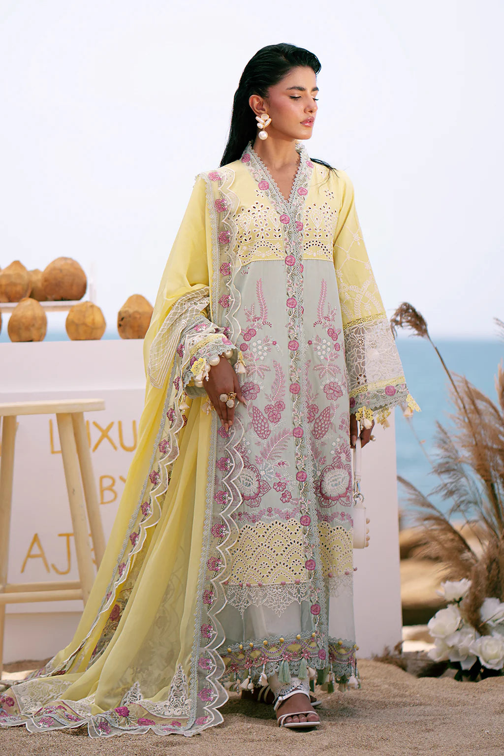 Dastan Luxury Lawn'25 by AJR - AZURE