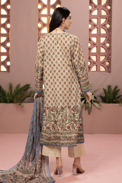 Khaadi  3pc - BSL240424 Blue and Beige