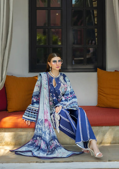 Signature Embroidered Lawn 2025 - ETS-06A LONDON BLUES