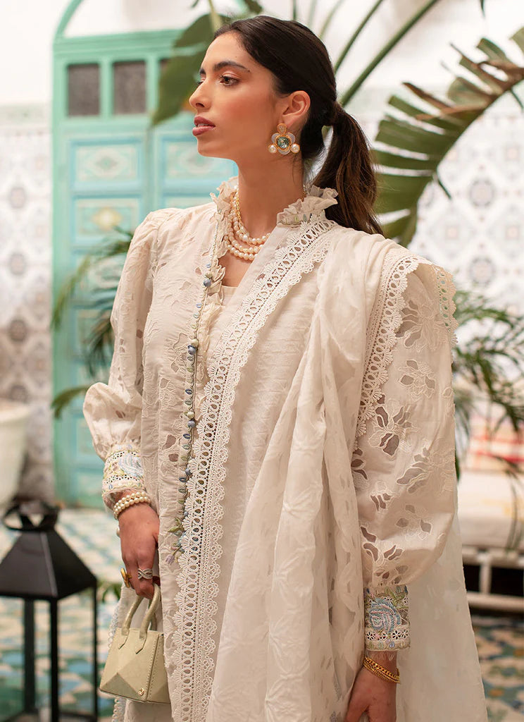 Farah Talib Aziz Lawn 2023 - Ourika Ivory (RESTOCKED)