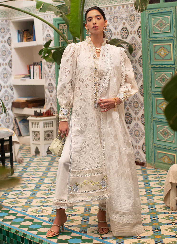 Farah Talib Aziz Lawn 2023 - Ourika Ivory (RESTOCKED)