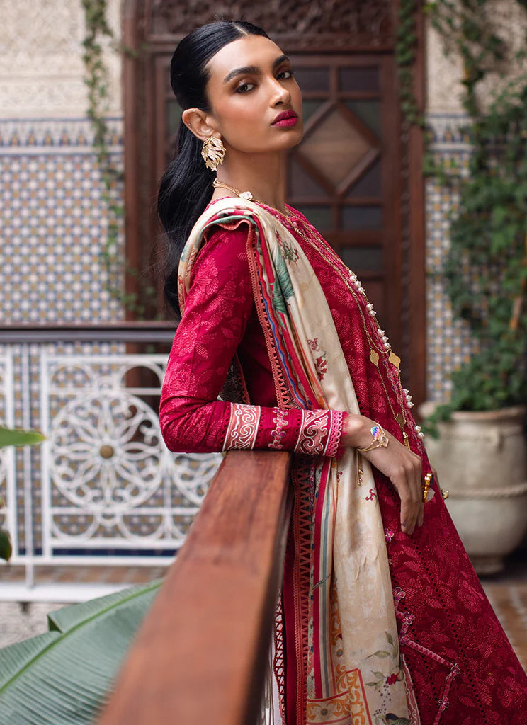 Farah Talib Aziz Lawn 2023 - Zeitoun Red (RESTOCKED)