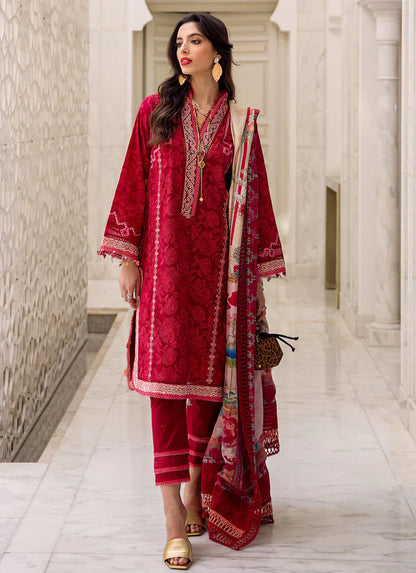 Farah Talib Aziz Lawn 2023 - Zeitoun Red (RESTOCKED)