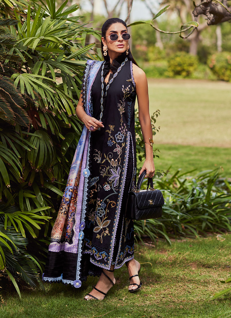 W E S - Luxury Unstitched 2025 by Farah talib Aziz - Belle Black