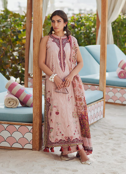 W E S - Luxury Unstitched 2025 by Farah talib Aziz - Pricsilla Tea Pink