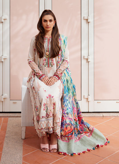 W E S - Luxury Unstitched 2025 by Farah talib Aziz - Irene Ivory