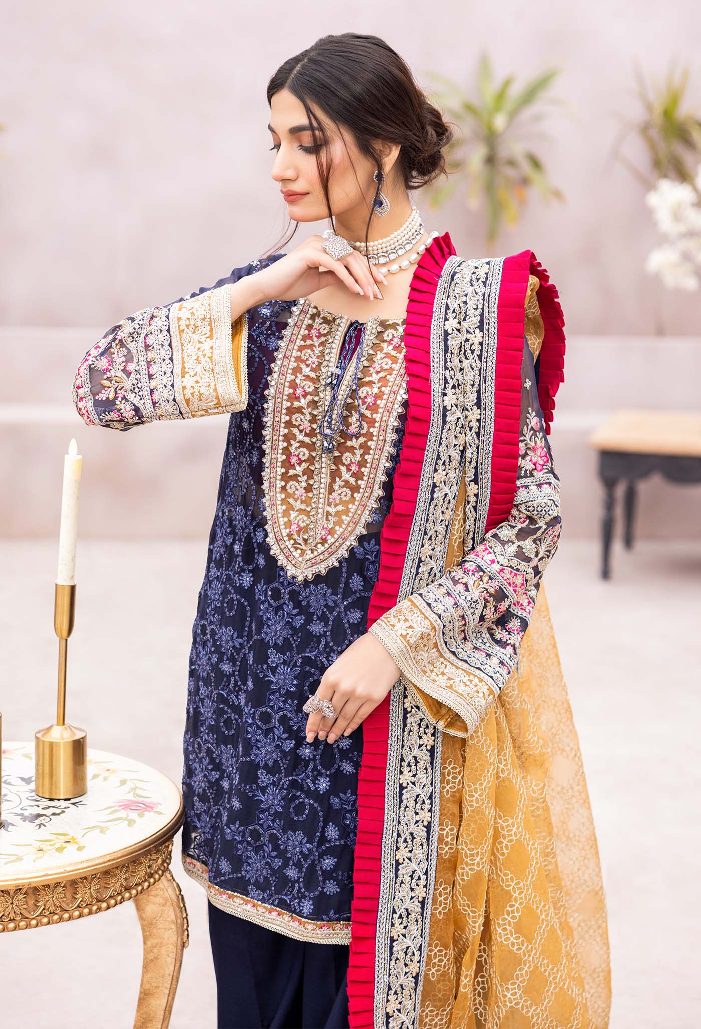 Adan's Libas - Luxury Embroidered Chiffon'24- Shehnai